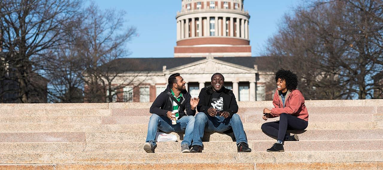 Students on the quad